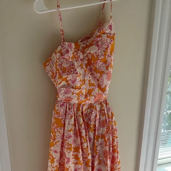 J.Crew MIDI Dress in Orange Floral - Picture 3 of 4